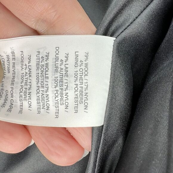 J. Crew Melton Wool Black Coat Collared Double Breasted Italy Size 6 - Picture 4 of 4